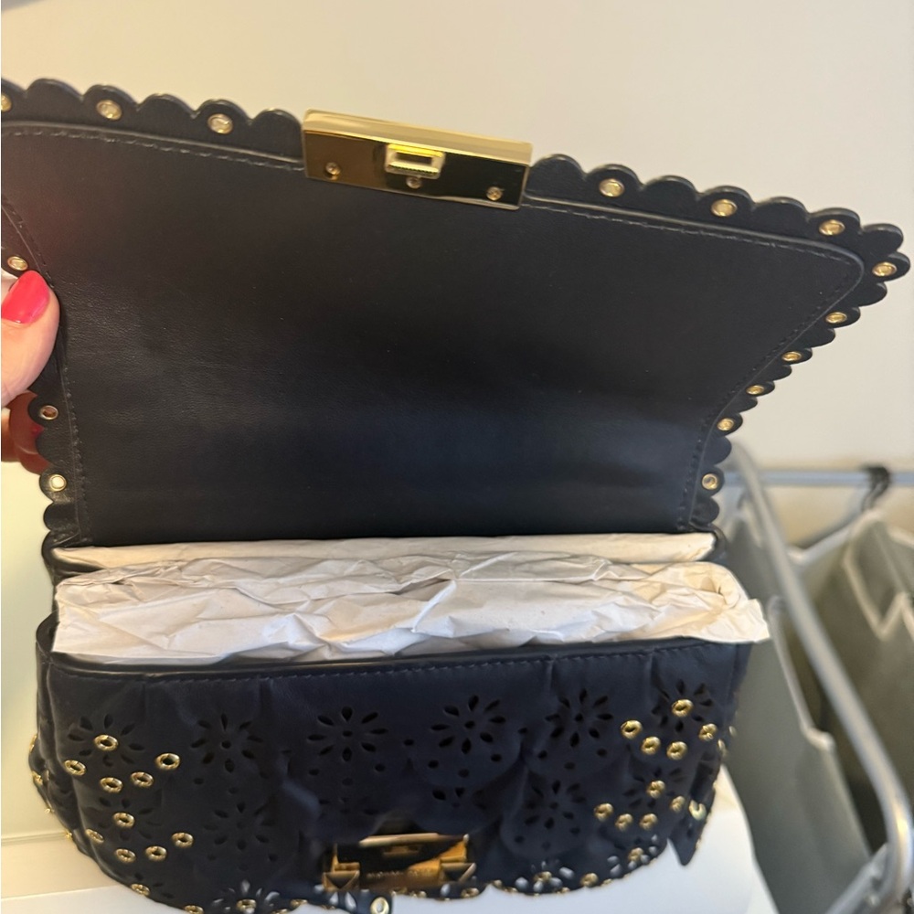 Michael Kors Black Crossbody Bag with Gold Accents - Picture 4 of 5